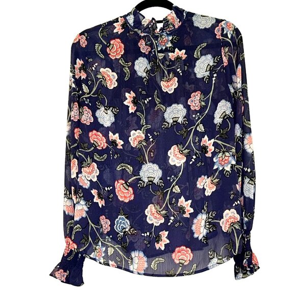 Loft Garden Ruffle Neck Shirt size Medium - Picture 4 of 8